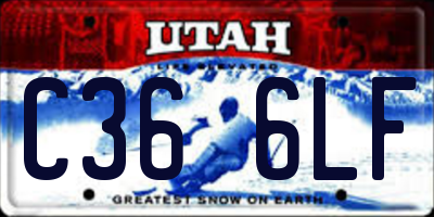 UT license plate C366LF