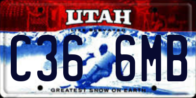 UT license plate C366MB