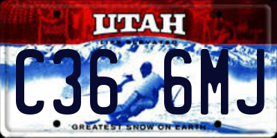 UT license plate C366MJ