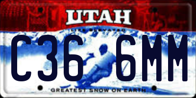 UT license plate C366MM