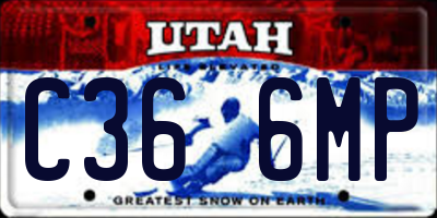 UT license plate C366MP