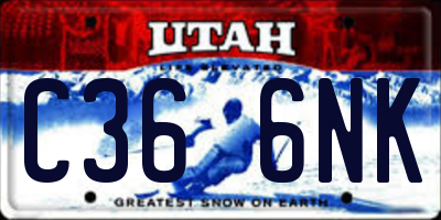 UT license plate C366NK