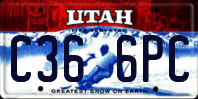 UT license plate C366PC