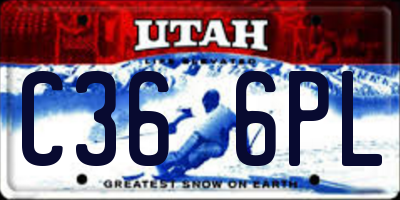 UT license plate C366PL