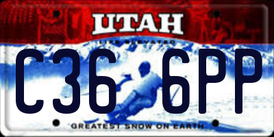 UT license plate C366PP
