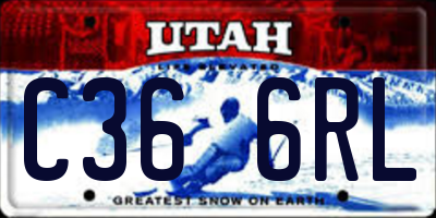 UT license plate C366RL