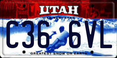 UT license plate C366VL