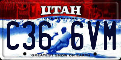 UT license plate C366VM