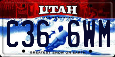 UT license plate C366WM