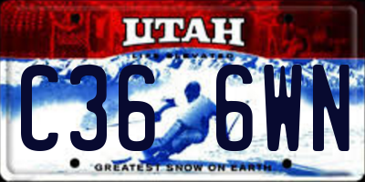 UT license plate C366WN