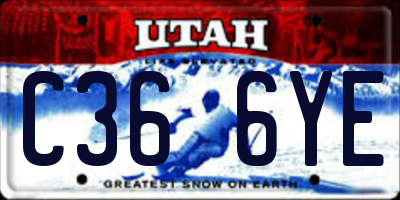 UT license plate C366YE