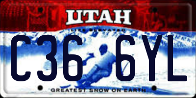 UT license plate C366YL