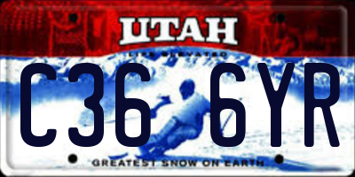 UT license plate C366YR