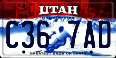 UT license plate C367AD