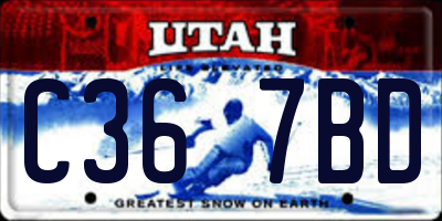 UT license plate C367BD