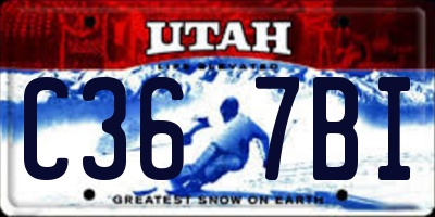UT license plate C367BI