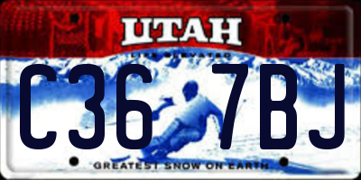 UT license plate C367BJ