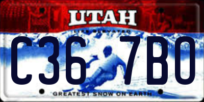 UT license plate C367BO