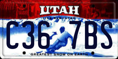 UT license plate C367BS