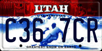 UT license plate C367CR