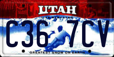 UT license plate C367CV