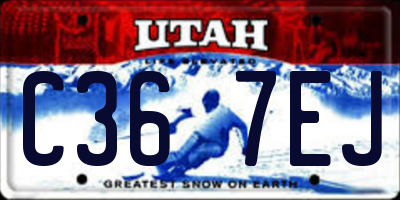 UT license plate C367EJ