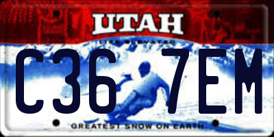 UT license plate C367EM
