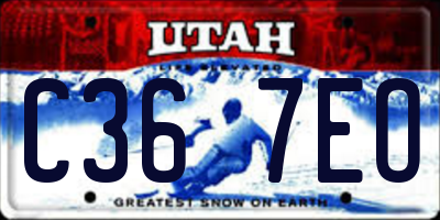 UT license plate C367EO