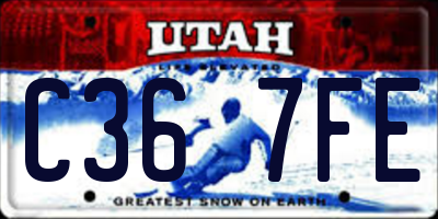 UT license plate C367FE