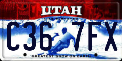 UT license plate C367FX