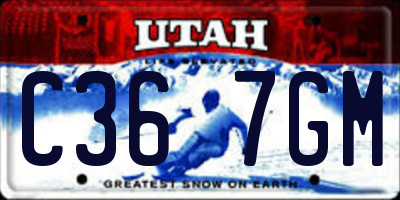 UT license plate C367GM