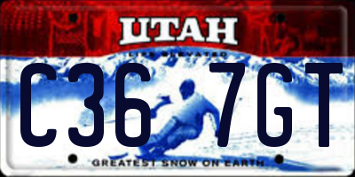 UT license plate C367GT
