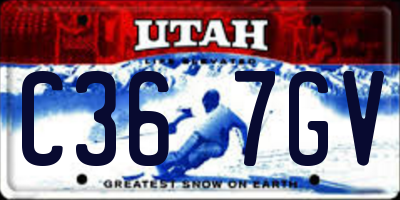 UT license plate C367GV