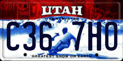 UT license plate C367HO