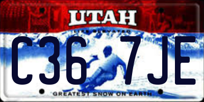 UT license plate C367JE