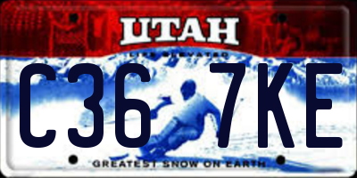 UT license plate C367KE