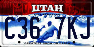 UT license plate C367KJ