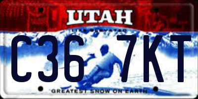 UT license plate C367KT