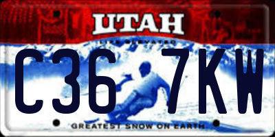 UT license plate C367KW