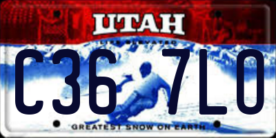 UT license plate C367LO