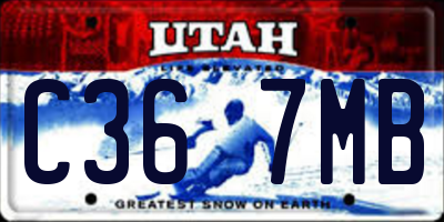 UT license plate C367MB