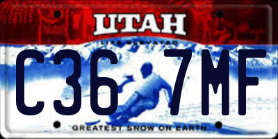 UT license plate C367MF