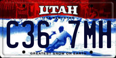 UT license plate C367MH