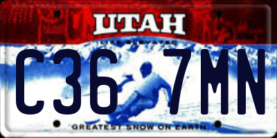 UT license plate C367MN