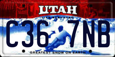 UT license plate C367NB