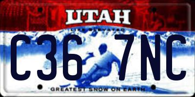UT license plate C367NC