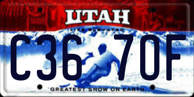 UT license plate C367OF