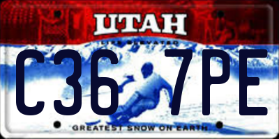 UT license plate C367PE