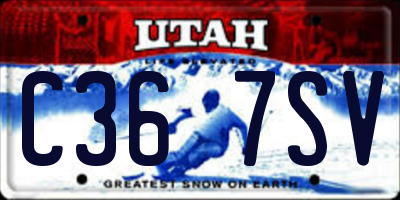 UT license plate C367SV
