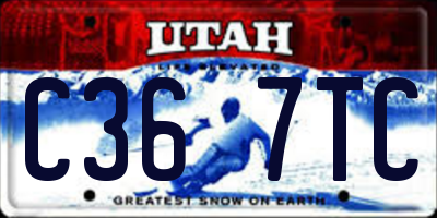 UT license plate C367TC
